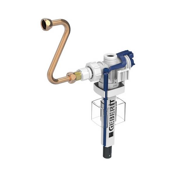 Geberit Füllventil Typ 383 Wasseranschluss seitlich 3/8", Nippel aus Messing, für Unterputzspülkasten