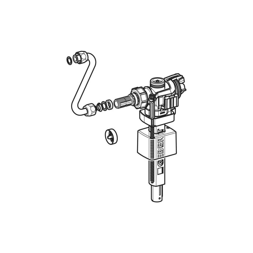 Geberit Typ 383 Füllventil, seitlicher Anschluss 3/8", Messingnippel, für UP-Spülkästen-2