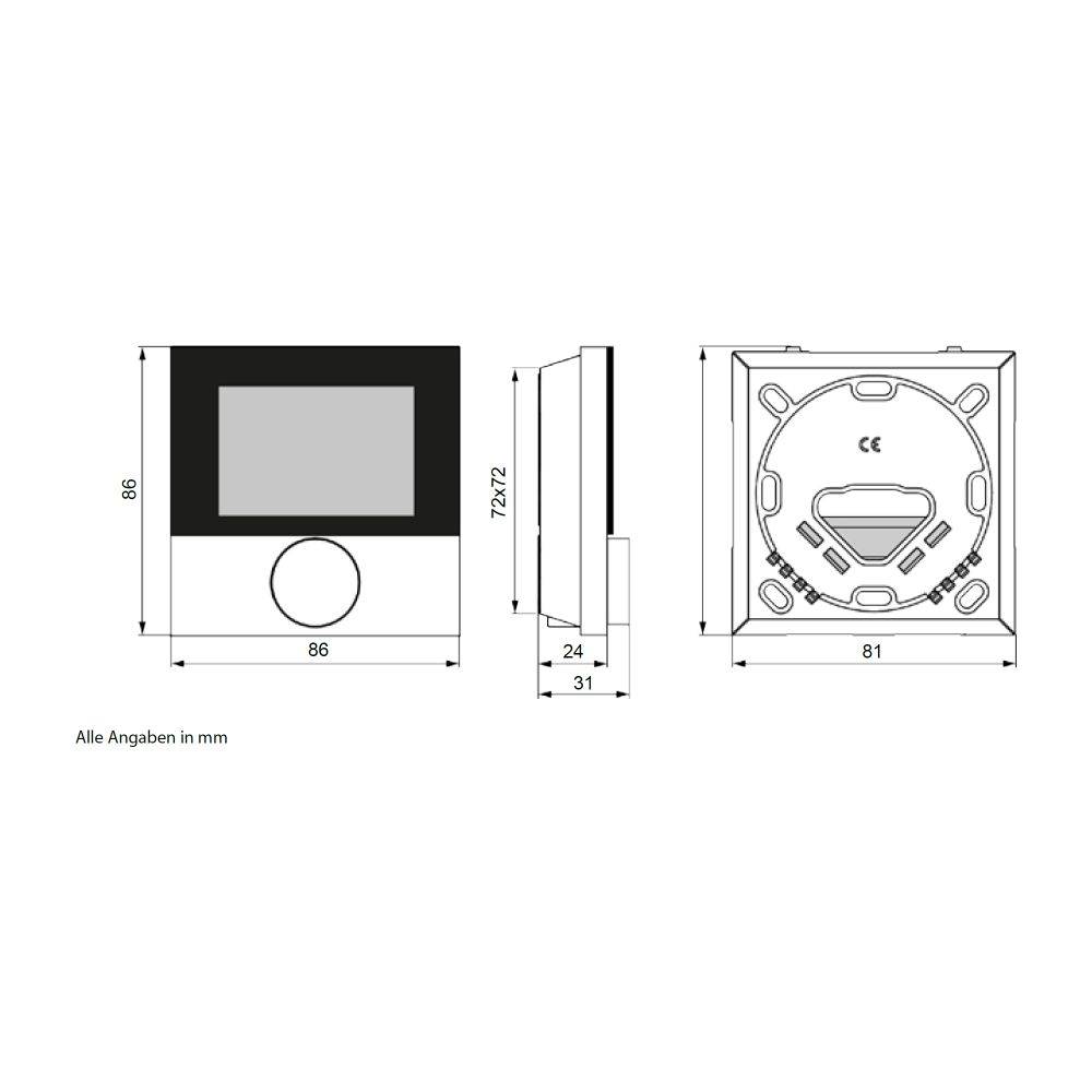 ZEWOTHERM Uhrenthermostat LCD 230 V Aufputz / Control, VPE 1 Stück-1