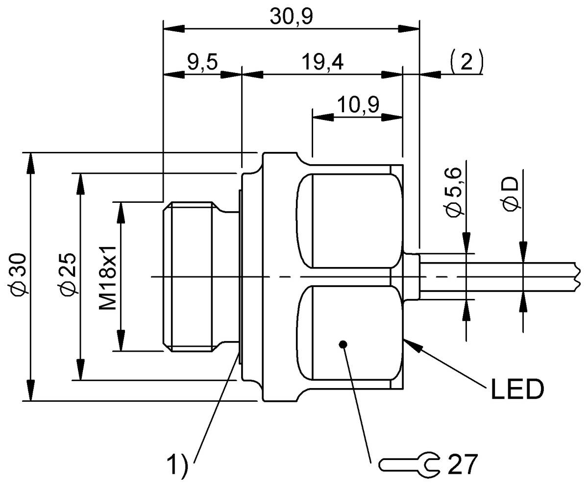 BALLUFF Ultraschall-Flüssigkeitssensor - BFD0003, 1 St.-2