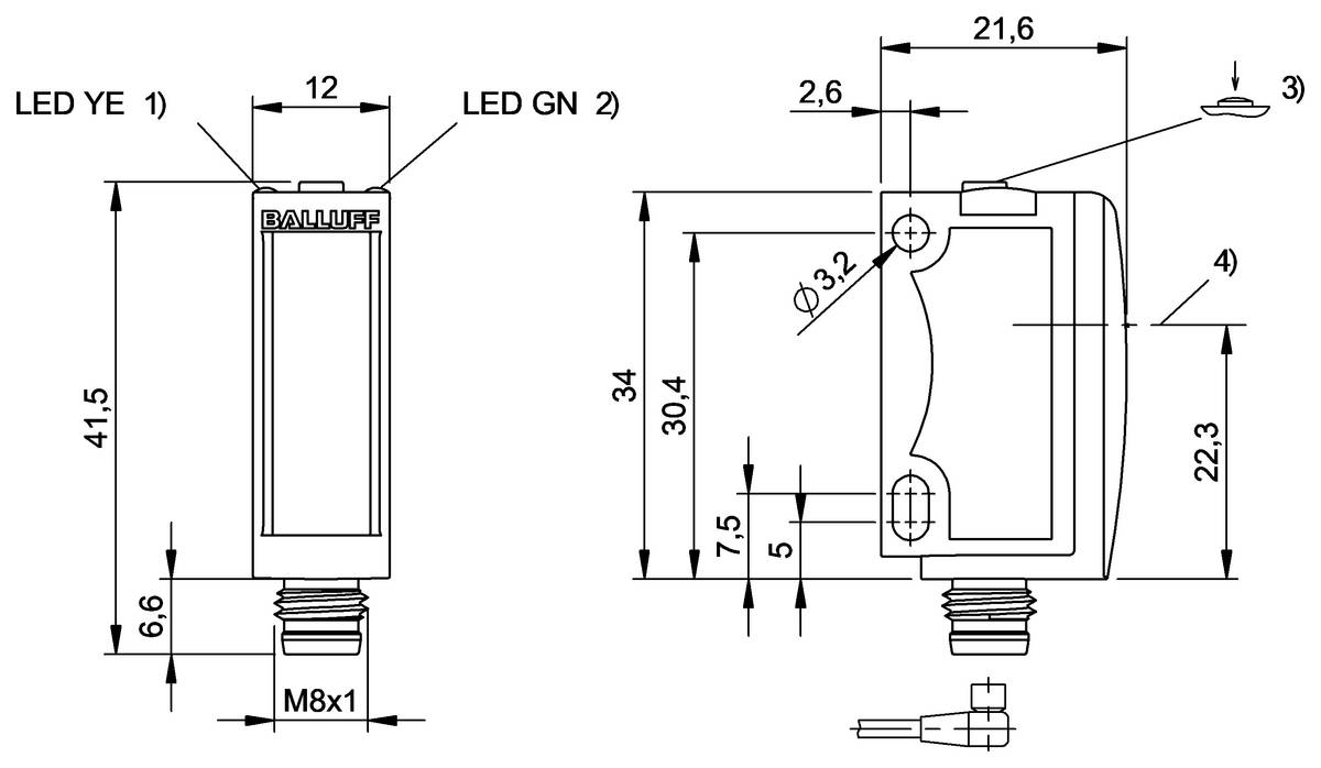 BALLUFF Optoelektronischer Sensor - BOS02F7, 1 St.-1