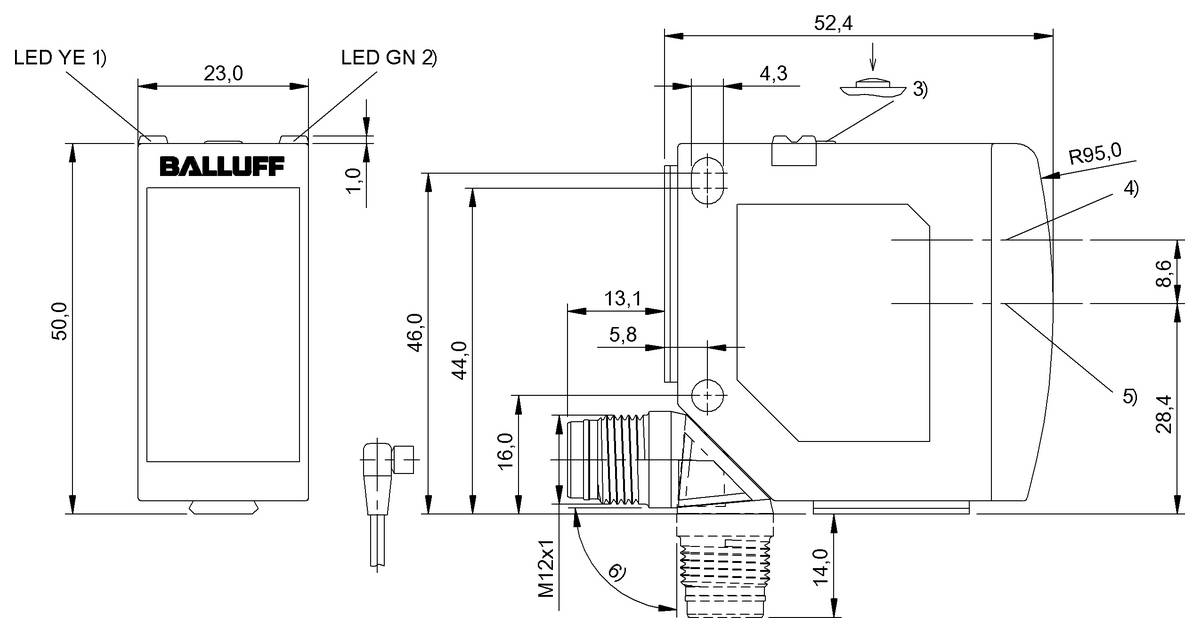 BALLUFF Optoelektronischer Distanzsensor - BOD002K, 1 St.-2