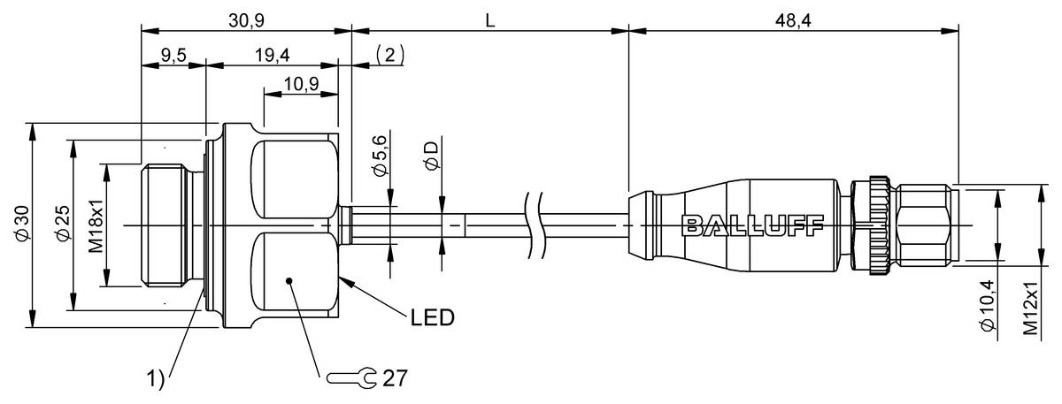 BALLUFF Ultraschall-Flüssigkeitssensor - BFD0002, 1 St.-2