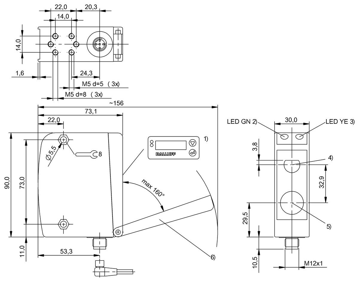 BALLUFF Optoelektronischer Distanzsensor - BOD001H, 1 St.-1