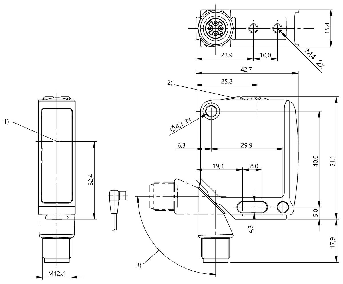 BALLUFF BOS 21M-PAI-RE30-S4, Kubische Einweglichtschranken mit unterschiedlichen Lichtarten, P/n: BOS027R-1