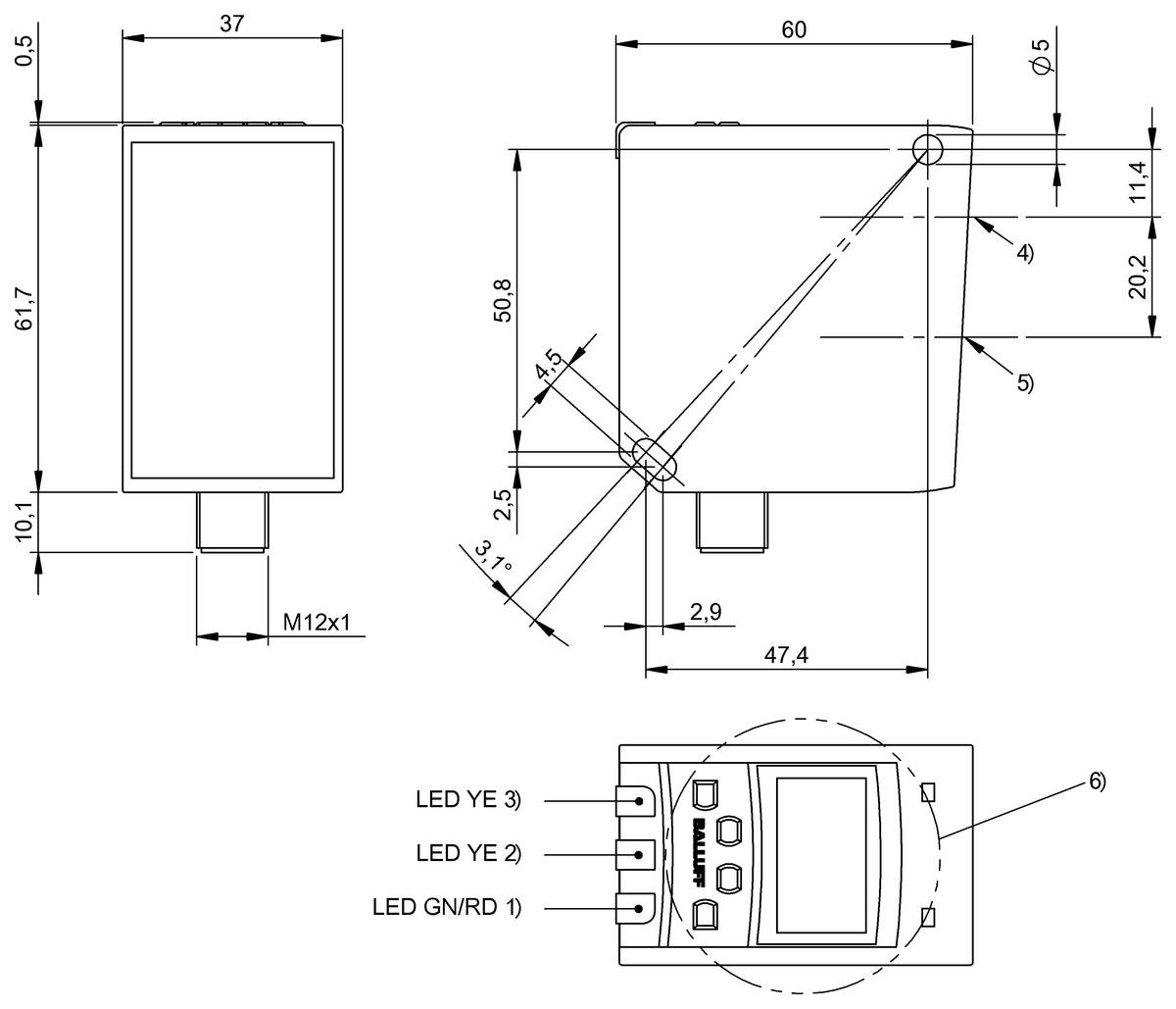 BALLUFF Optoelektronischer Distanzsensor - BOD001Y, 1 St.-1
