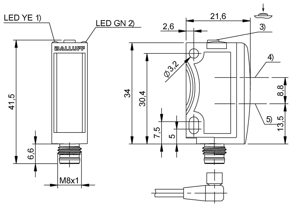 BALLUFF Optoelektronischer Sensor - BOS02EK, 1 St.-1