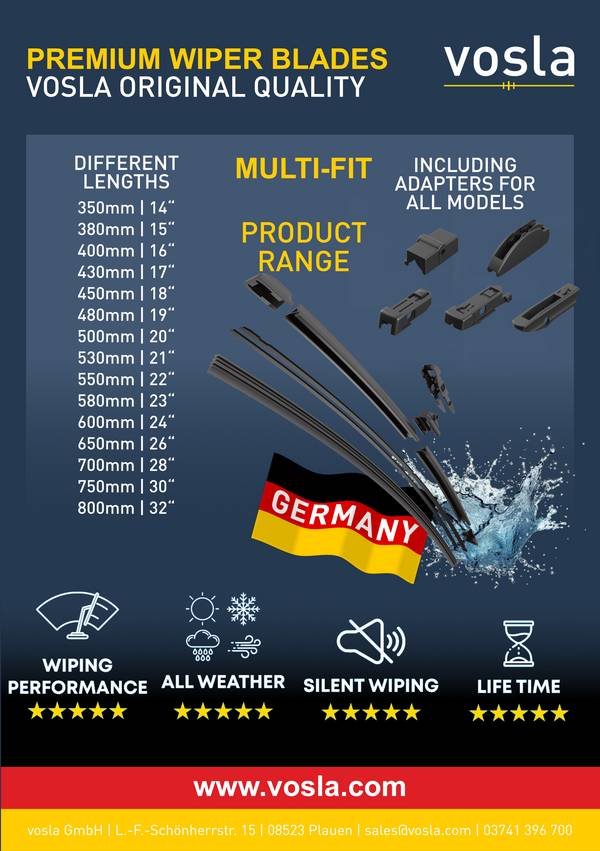 vosla Scheibenwischer MULTI FIT WIPERBLADE KIT 19" 480mm