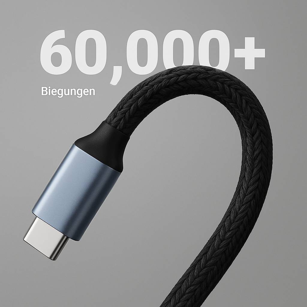 Nylon USB-C Verlängerungskabel 100W 2m – 4K 60Hz, 10Gbps, Schnellladen & Daten für Laptop, Smartphone, Kamera-1