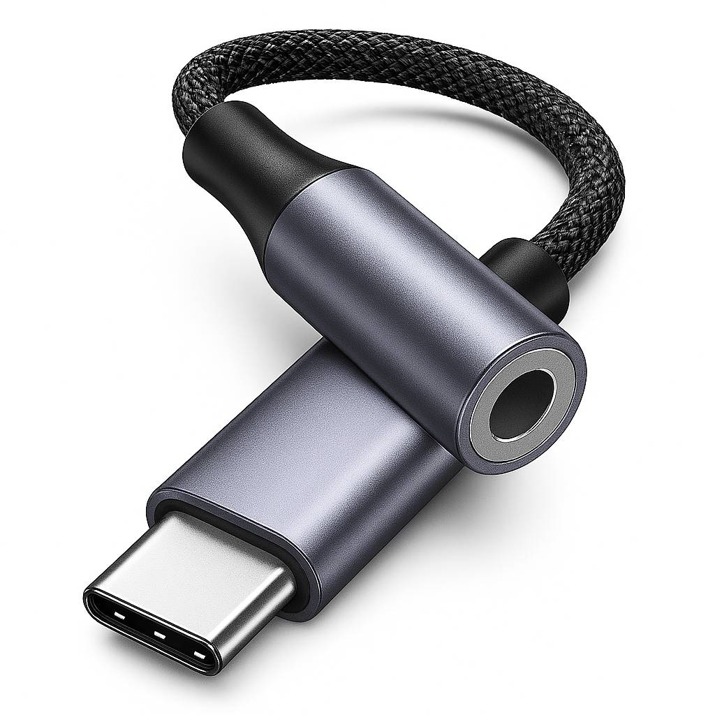 Nylon USB-C auf 3,5 mm Klinke Audio Adapter – robust & kompatibel-0