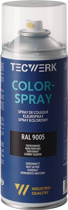 Colorspray tiefschwarz seidenmatt RAL 9005 400ml Spraydose TECWERK-0