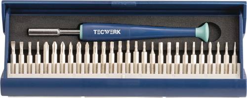 TECWERK Feinmechanikerbit-Set 29 teilig mit Wechselbits in Kunststoffkassette-0