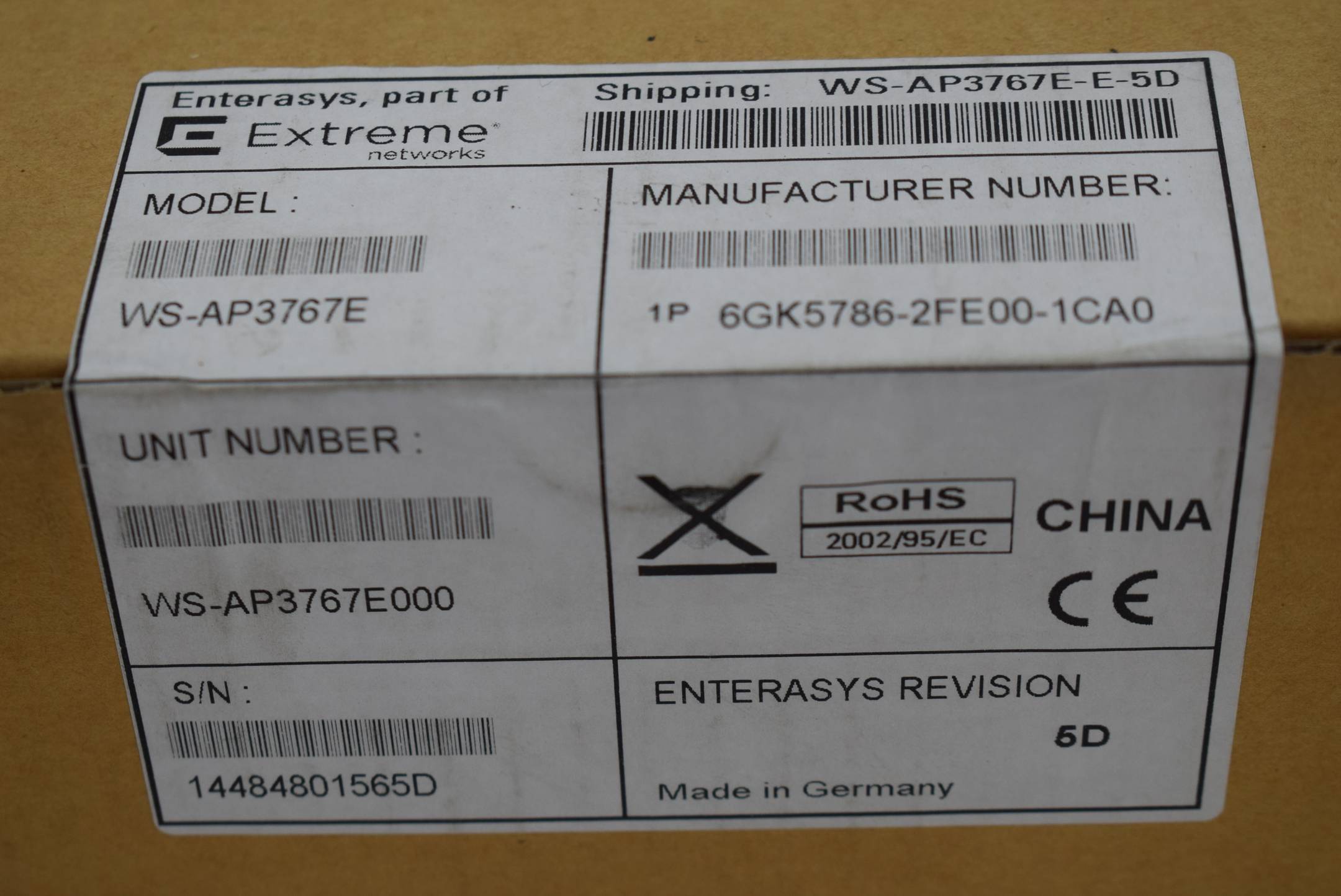 Siemens Enterasys WS-AP376E-E-5D 6GK5786-2FE00-1CA0 ( 6GK5 786-2FE00-1CA0 )-1
