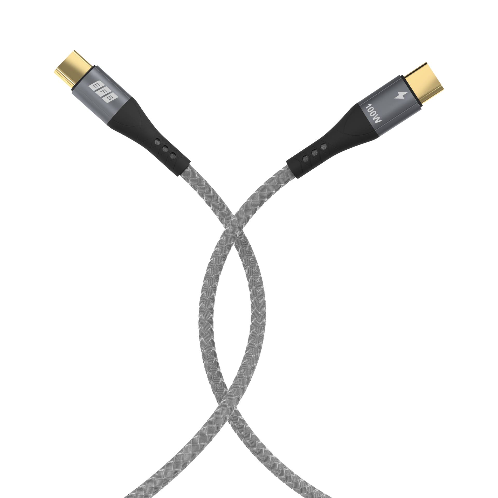 EFB Elektronik USB-C Kabel 100W PD 3.0 5A E-Marker Chip grau - Kabel - Digital/Daten-1