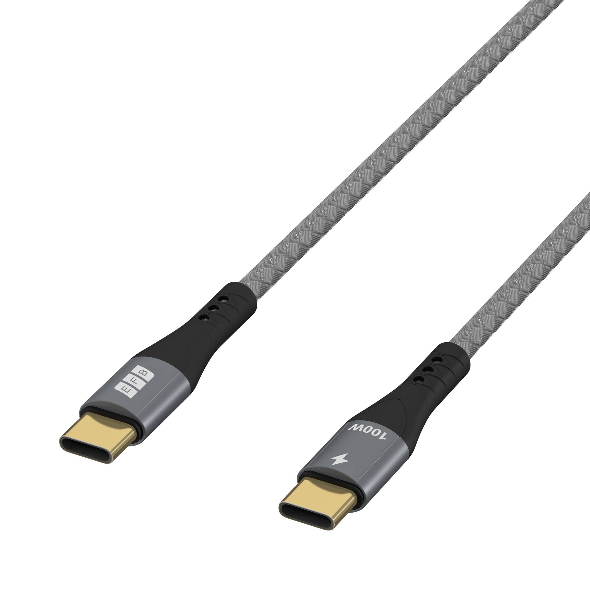 EFB Elektronik USB-C Kabel 100W PD 3.0 5A E-Marker Chip grau - Kabel - Digital/Daten-2