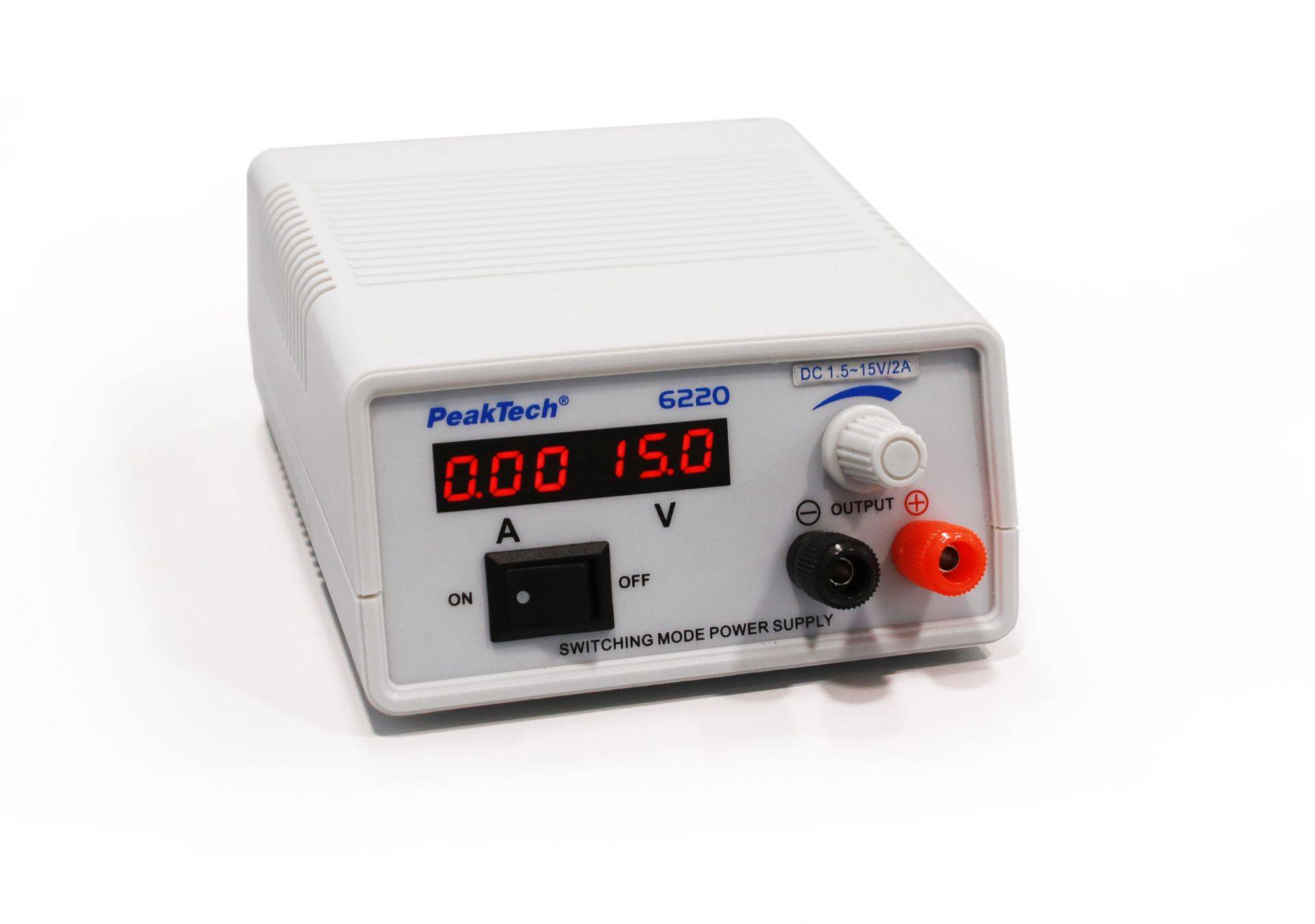 PeakTech P 6220 – DC Schaltnetzgerät, 1,5 ... 15V DC 2 A max, LCD Anzeige-0