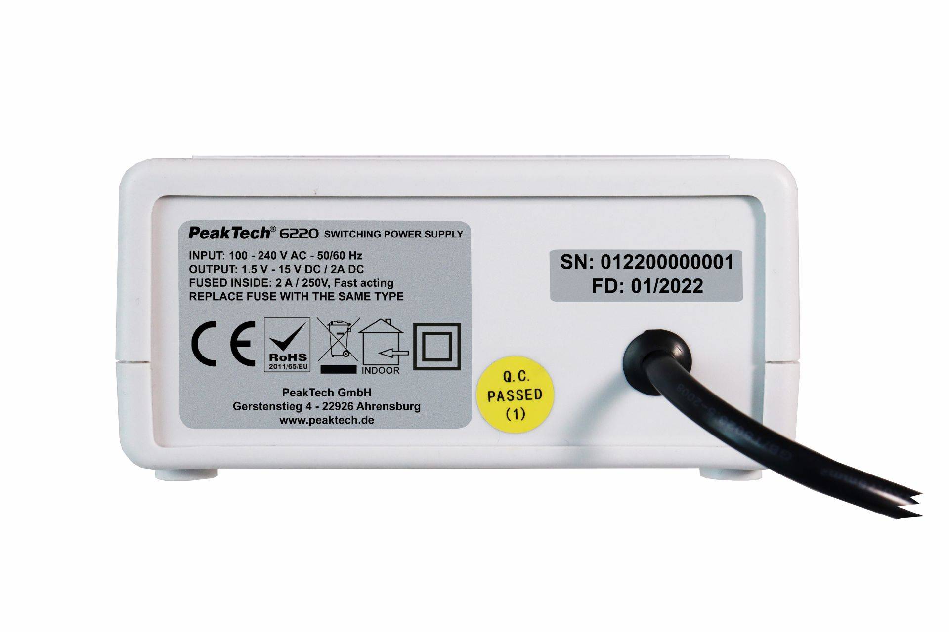 PeakTech P 6220 – DC Schaltnetzgerät, 1,5 ... 15V DC 2 A max, LCD Anzeige-1