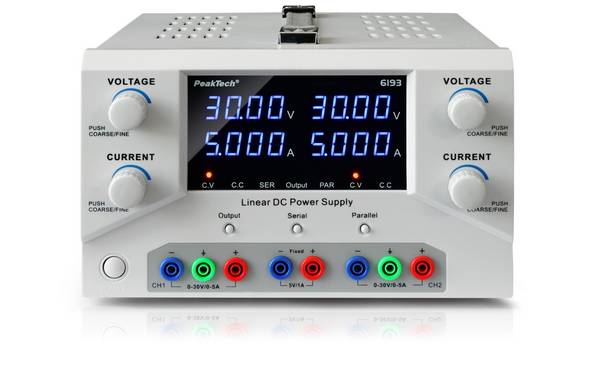 PeakTech P 6193 – Digital Labornetzgerät 2x 0-30V / 2x 0-5A mit USB
