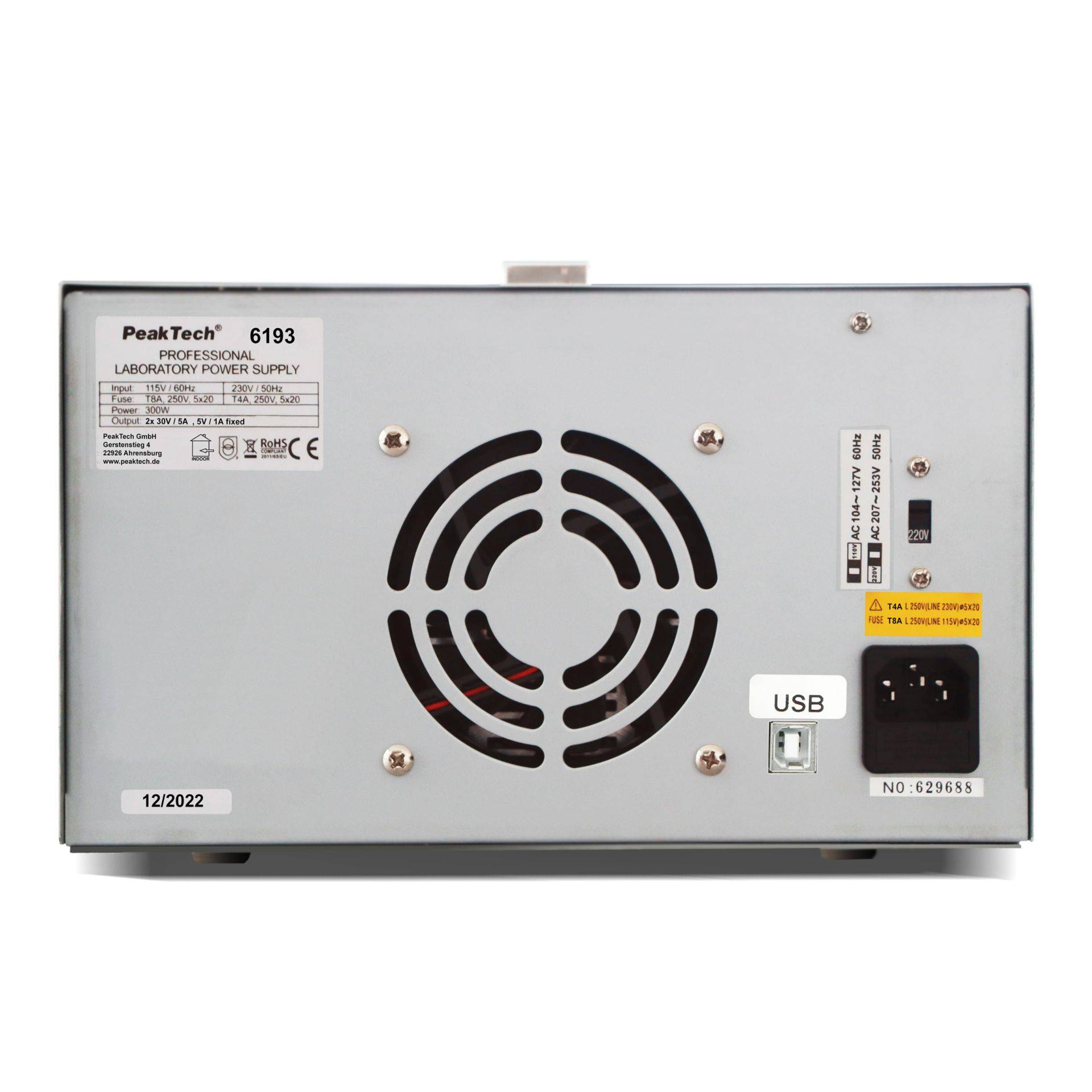 PeakTech P 6193 – Digital Labornetzgerät 2x 0-30V / 2x 0-5A mit USB-1
