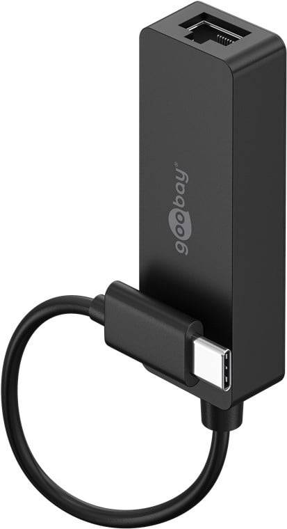 Goobay USB-C zu Ethernet Netzwerkadapter, RJ45, USB 3.1, Gigabit Ethernet, schwarz-0
