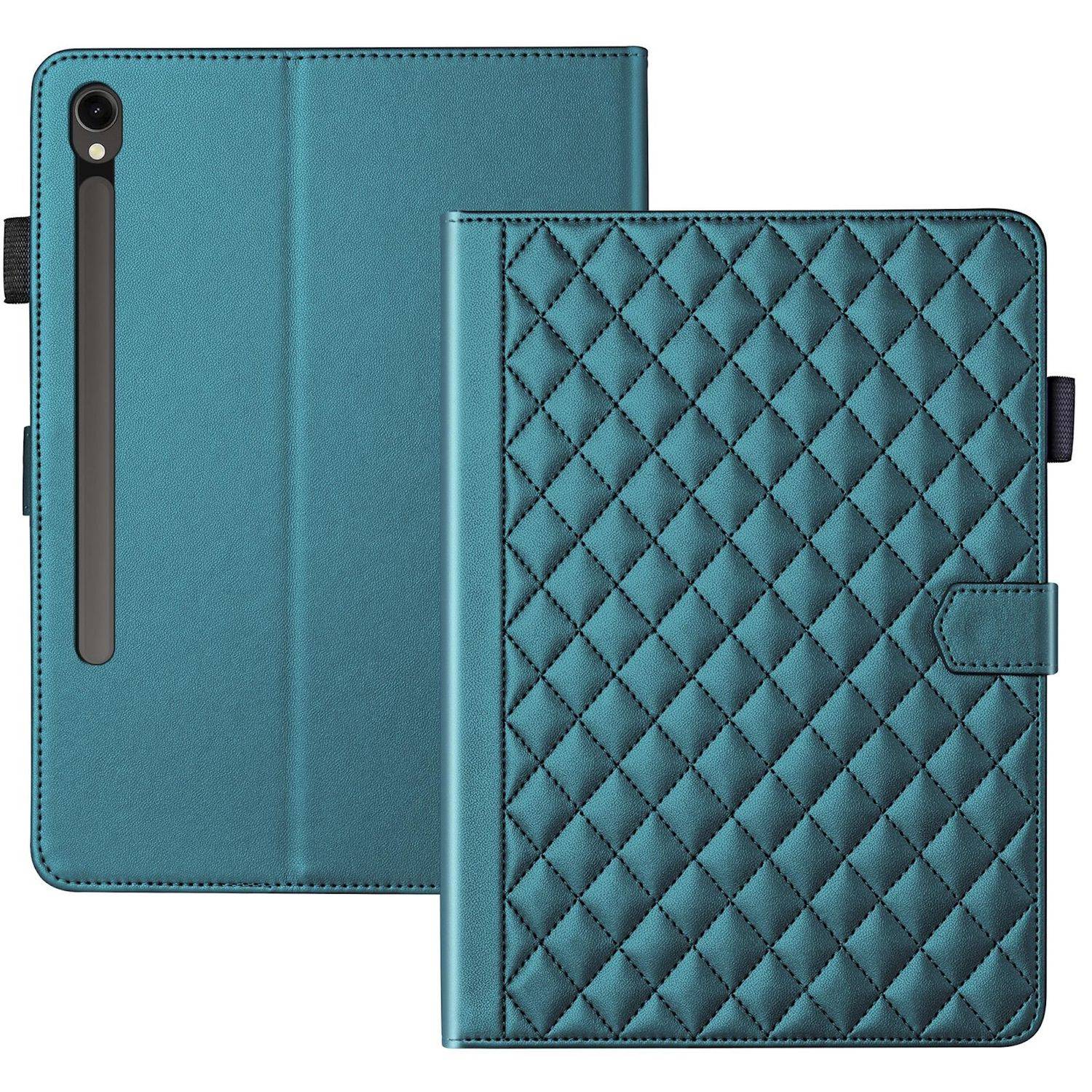 Für Samsung Galaxy Tab S10 FE Plus Design Kunstleder Hülle Grün-1