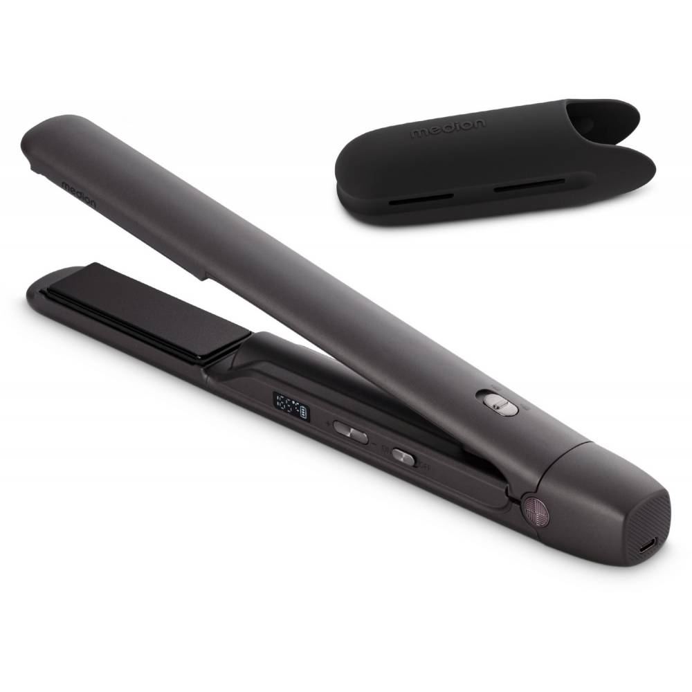 Medion LIFE HS2 kabelloses Glätteisen, Glätteisen, Warm, Tasten, 165 °C, 210 °C, Schwarz-0