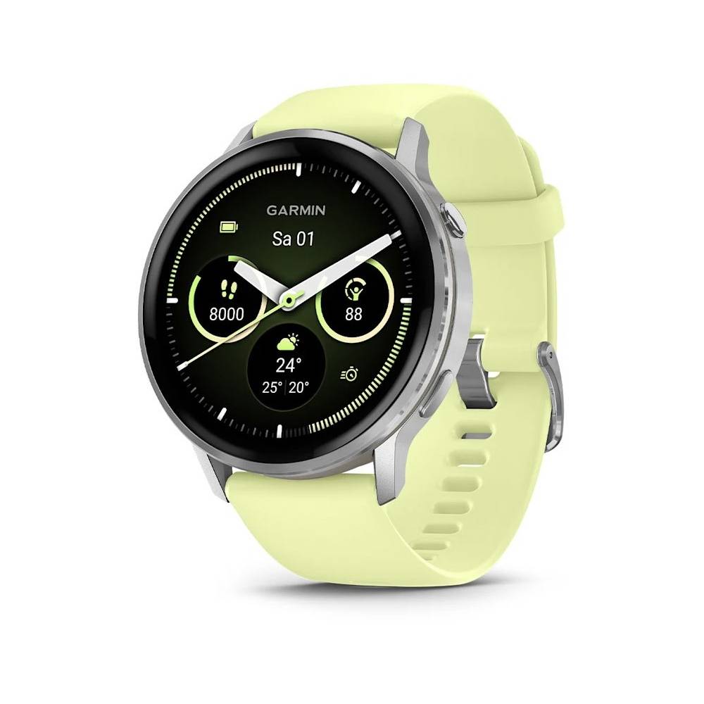 Venu 4 - 45 mm - silber - intelligente Uhr mit Band - Silikon - Zitronen - Handg-0