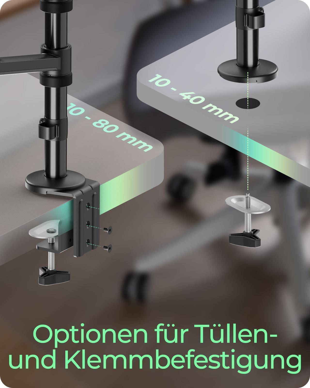 IB-MS622-T, Monitorständer für 1x Monitor bis zu 32" und 1x Notebook bis zu 17,3"-3