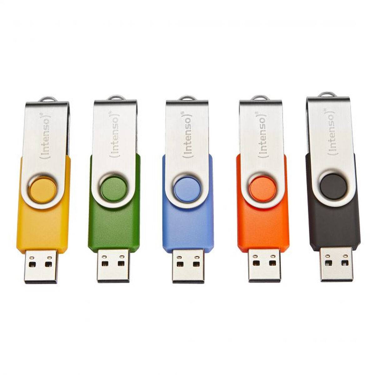Intenso USB-Stick 10er Pack Basic Line 10 x 8 GB 8 Gelb Gruen Blau Orange 8 28 MB/s Schwarz Grün-1