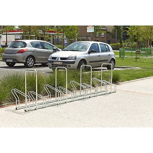 Fahrradständer auf 2 Ebenen nebeneinander 8 Stellplätze Metalloptik. Etablissements Mottez & Cie SA 84815749-1