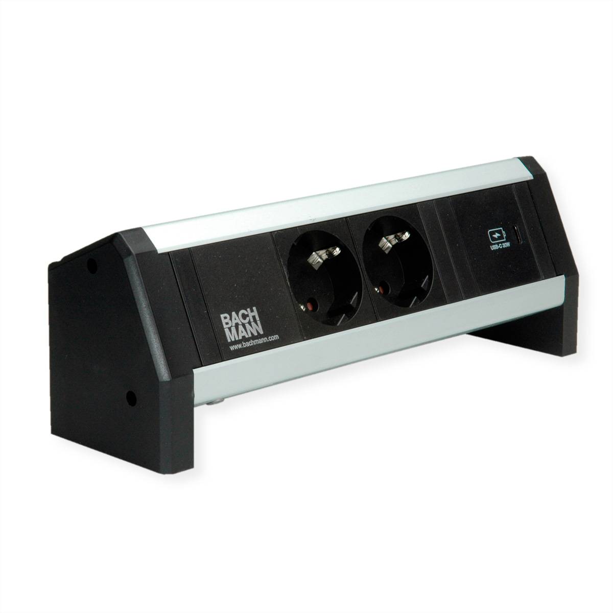 BACHMANN DESK 2xSchutzkontakt USB C, USB Charger 30W GST18-0