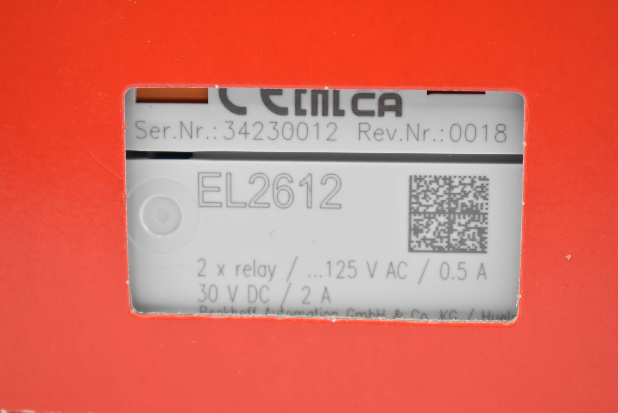 Beckhoff EtherCAT-Klemme 2-Kanal-Relais-Ausgang EL2612 ( EL 2612)-1