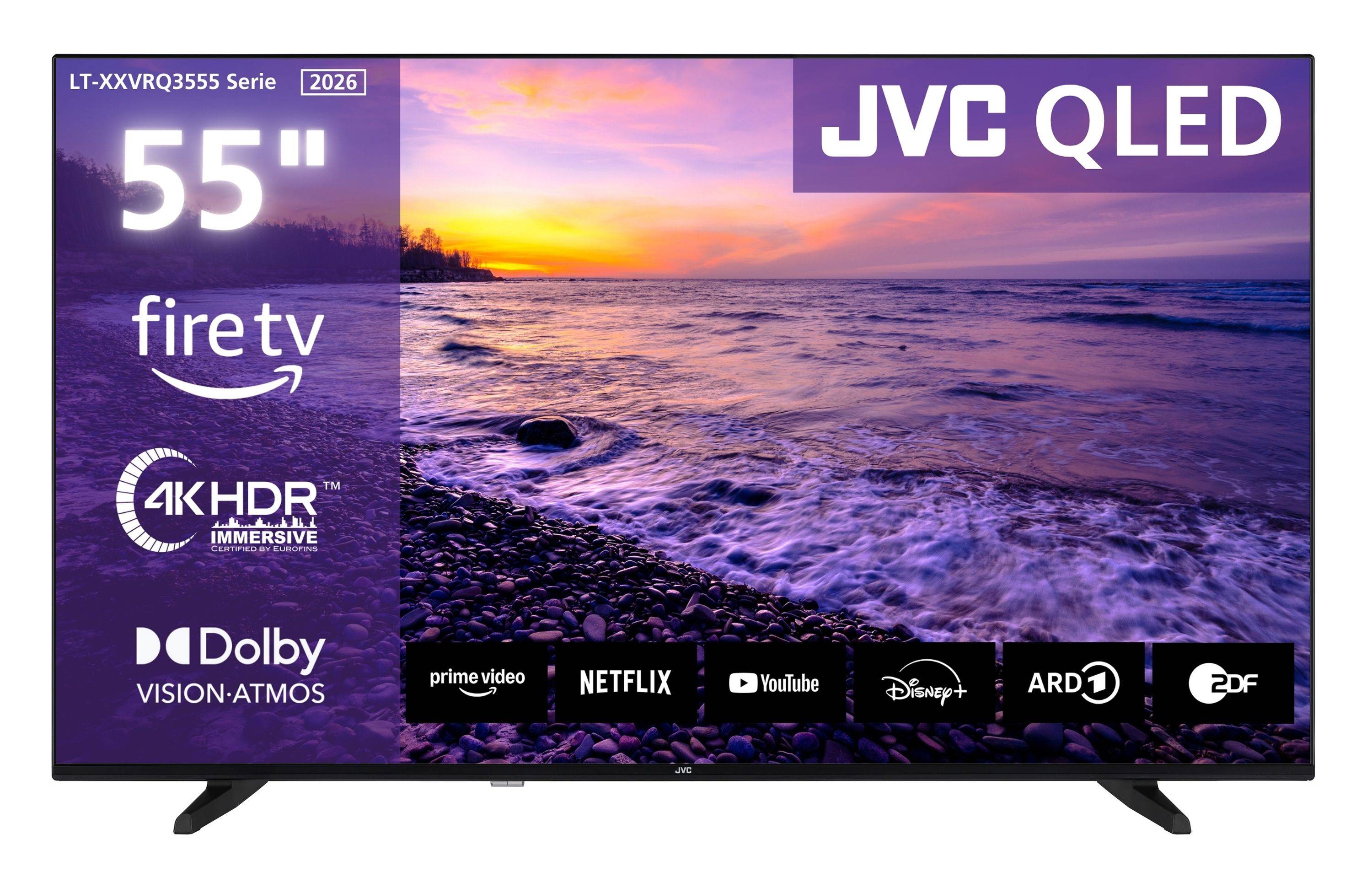 JVC LT-55VRQ3555 QLED Fernseher 55 Zoll Fire TV 4K UHD Smart TV HDR Dolby Vision Atmos, Alexa (2026)-0