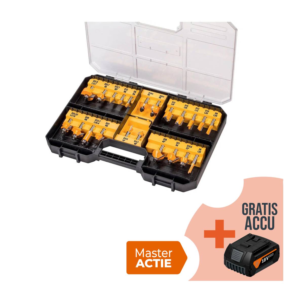 DeWALT DT90017-QZ - Fräs-Bitsatz - 22 Stücke-0