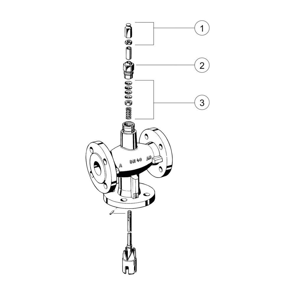 Resideo 3-Wege-Ventil XF-A Grauguss, PN 6, Flansch DN 65, Kvs 63-2