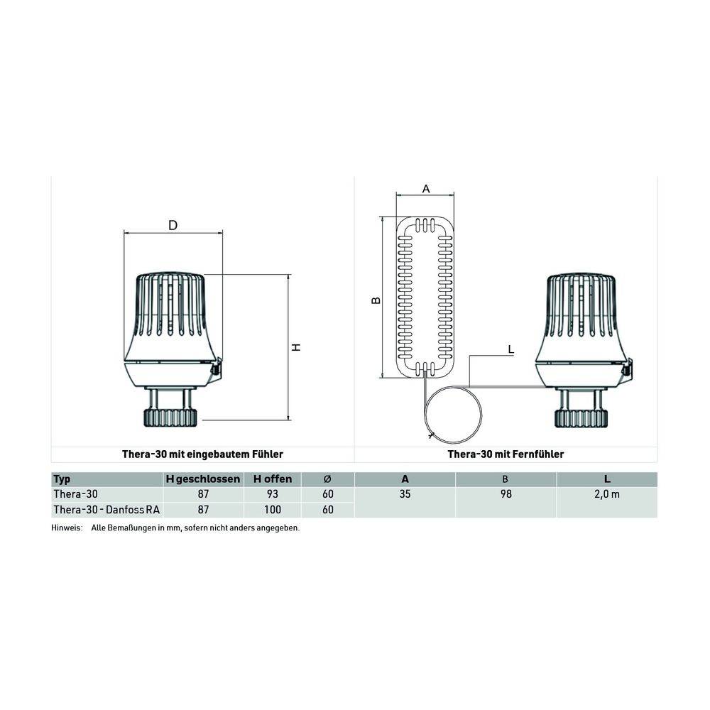 Resideo Thermostatregler Thera-30, 1-28 Grad C, Radiatorenanschluss, ohne Kappe, Weiß-2