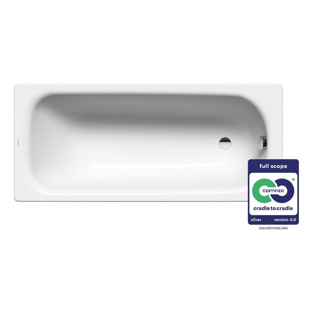Kaldewei Badewanne Saniform Plus rechteckig 410x700x1500mm 82l Alpinweiß m. ÜL, o. Antislip, GL, PEFF-1