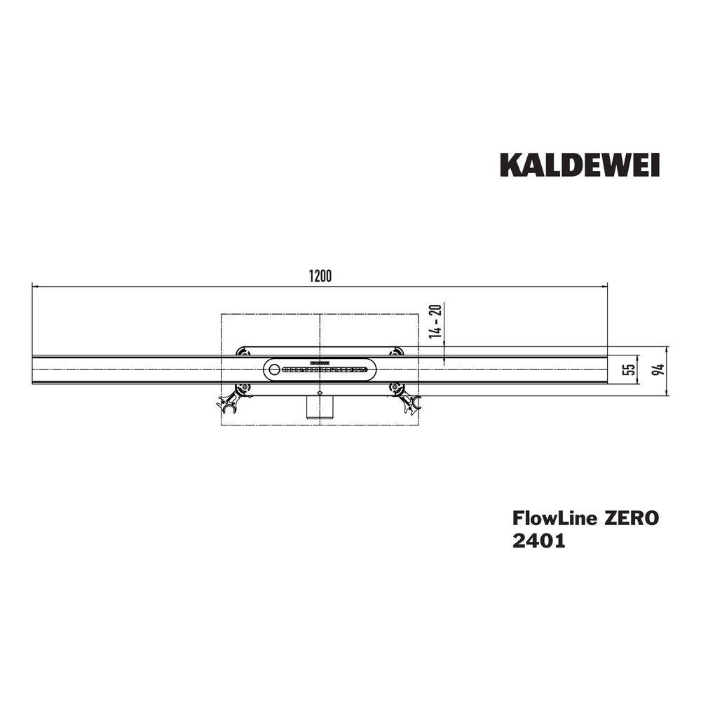 Kaldewei Duschablauf Flowline Zero 1200x55mm, Alpinweiß Matt-1