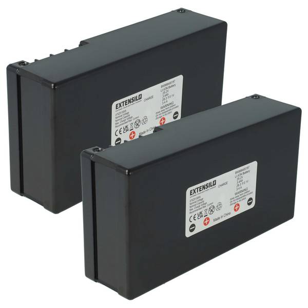 EXTENSILO 2x Akku kompatibel mit Wiper C6 | C8, C120, Joy Xp, C12, C20, C Xe, J Xe, C180, Joy, C80, Joy Xe Rasenmäher
