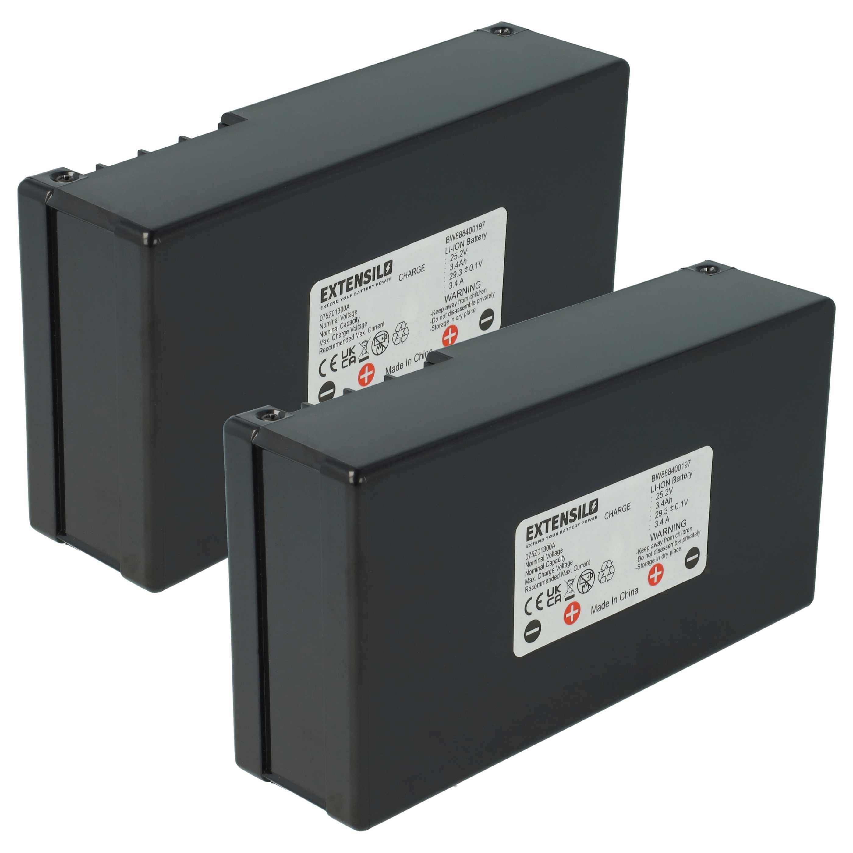 EXTENSILO 2x Akku kompatibel mit Wiper C6 | C8, C120, Joy Xp, C12, C20, C Xe, J Xe, C180, Joy, C80, Joy Xe Rasenmäher-0