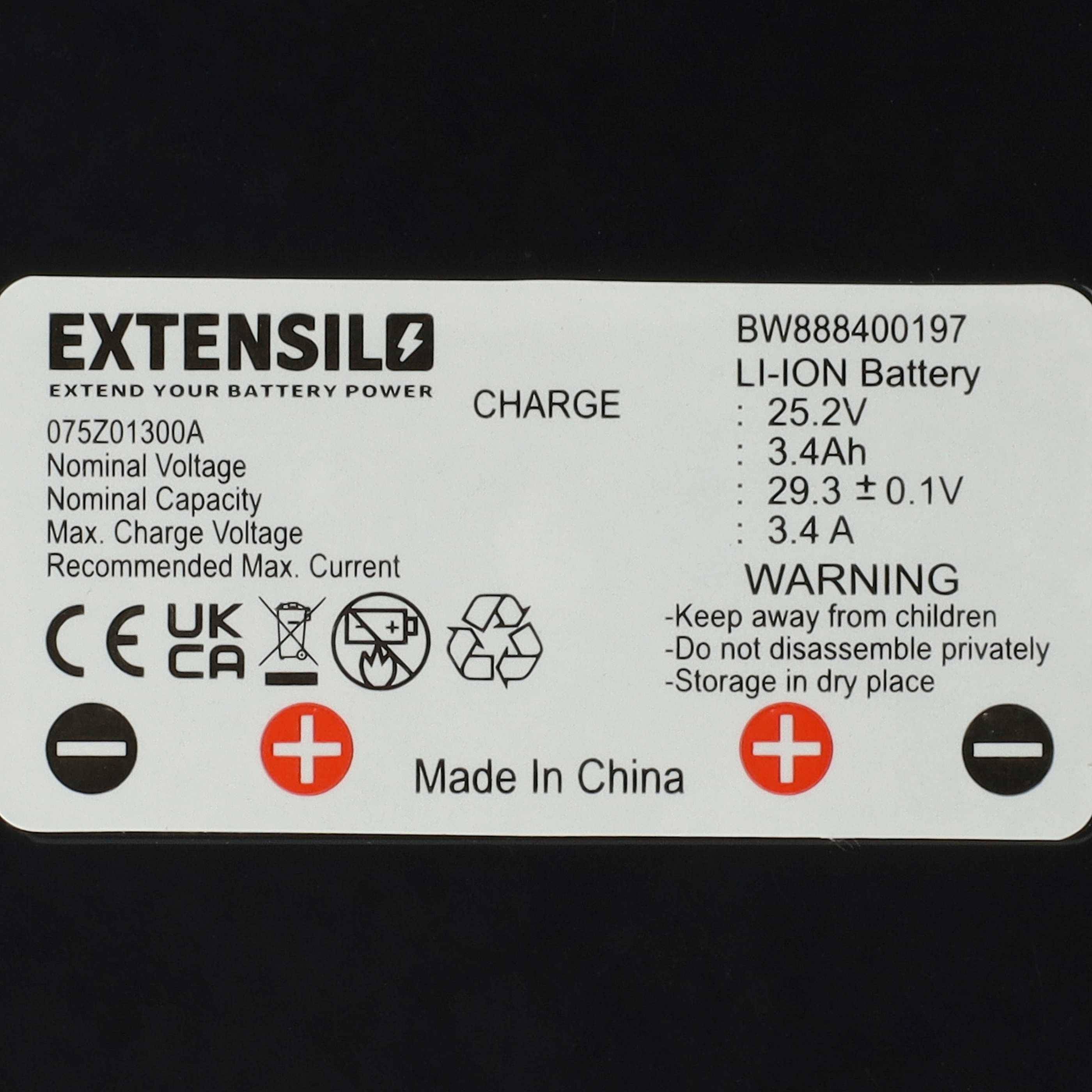 EXTENSILO 2x Akku kompatibel mit Wiper C6 | C8, C120, Joy Xp, C12, C20, C Xe, J Xe, C180, Joy, C80, Joy Xe Rasenmäher-3
