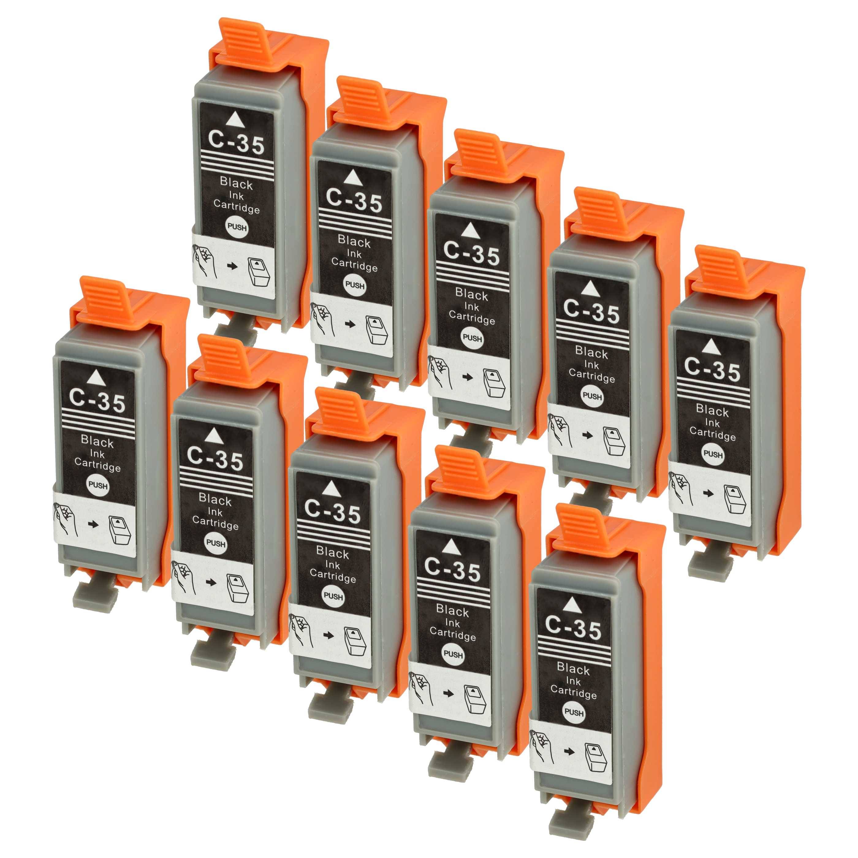 vhbw Tintenpatrone Schwarz als Ersatz für Canon PGI-35BK (kompatibel, 10er-Pack, 10ml)-0