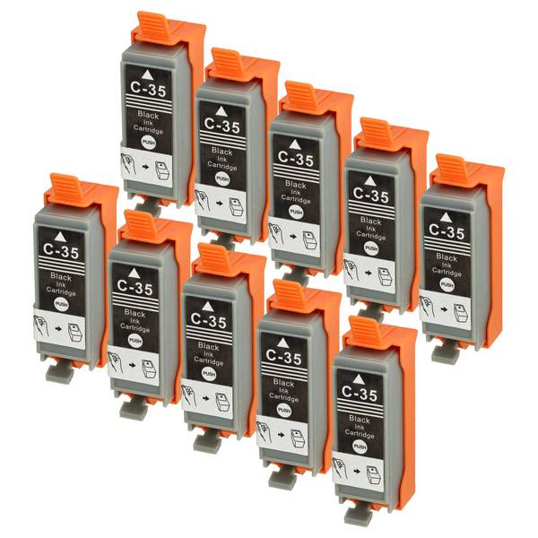 vhbw Tintenpatrone Schwarz als Ersatz für Canon PGI-35BK (kompatibel, 10er-Pack, 10ml)