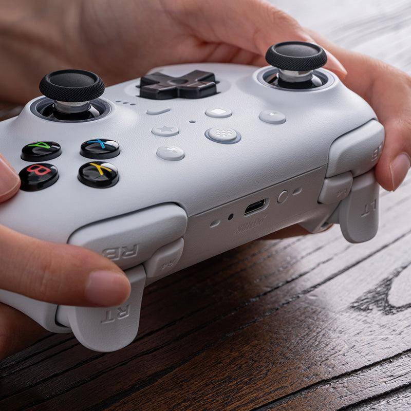 8BitDo Ultimate 2 Bluetooth Controller, Hall Effekt TMR-Sticks, Fire Ring, 2,4G, USB-C - Farbe: Weiß-4