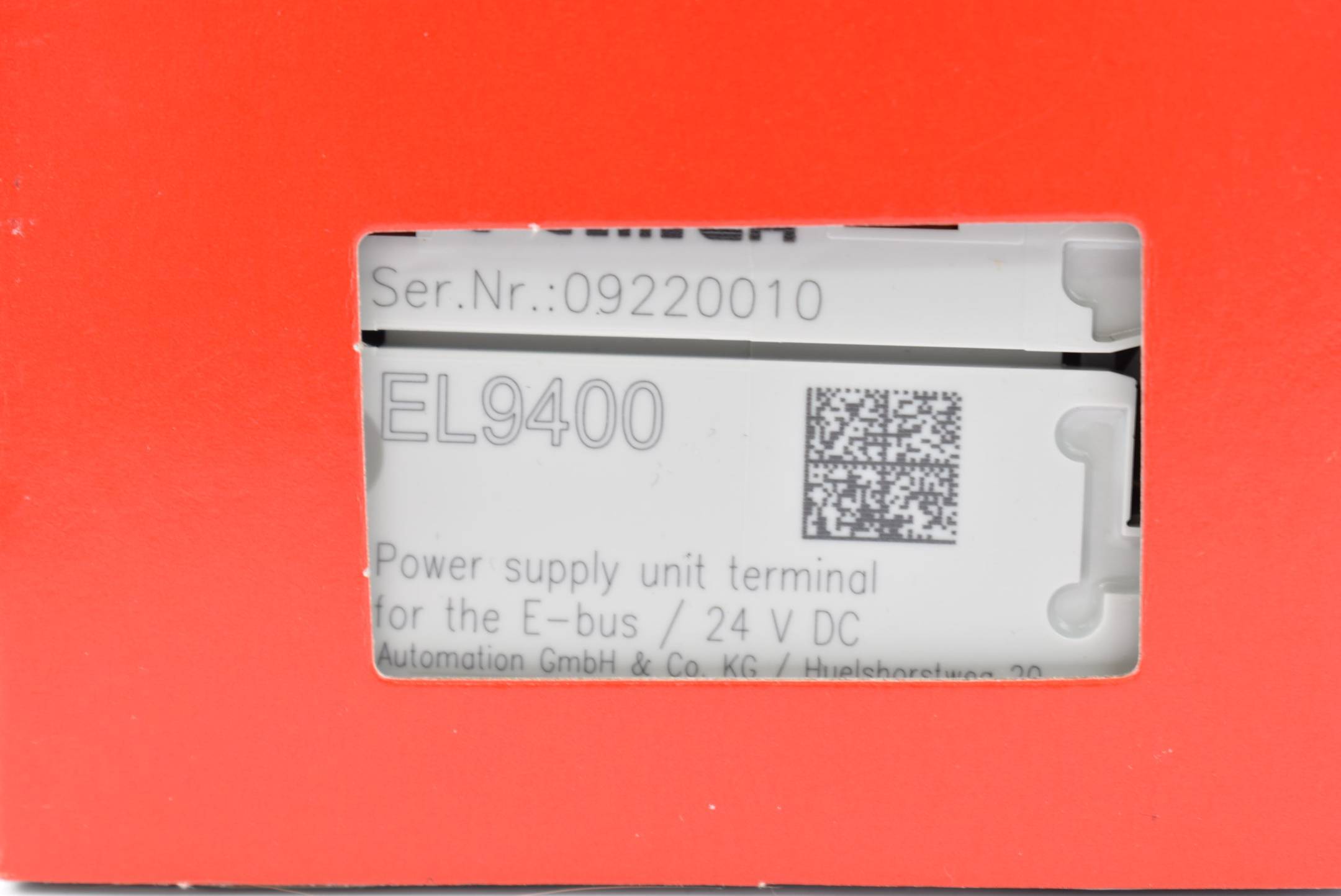 Beckhoff EL9400, EtherCAT-Klemme, Netzteil zur E-Bus-Versorgung, 24V DC, 2A-2
