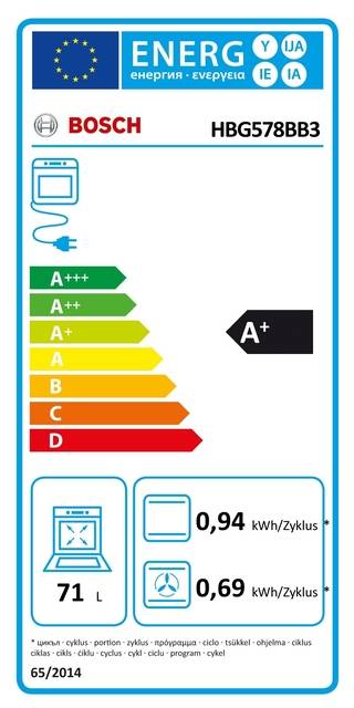 Bosch Serie 6 HBG578BB3, Medium, Elektrischer Ofen, 71 l, 3600 W, 71 l, Lüfterbetrieben-1
