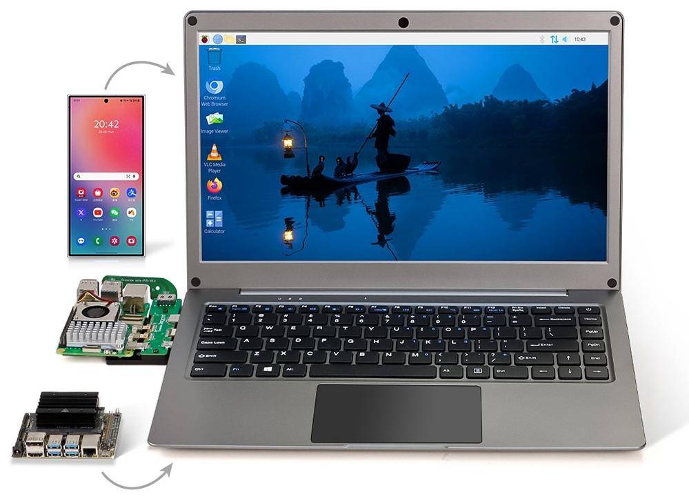 Elecrow CrowView Note, tragbarer All-in-One Monitor, 14\" IPS, Type-C, Multikompatibel, QWERTZ-0