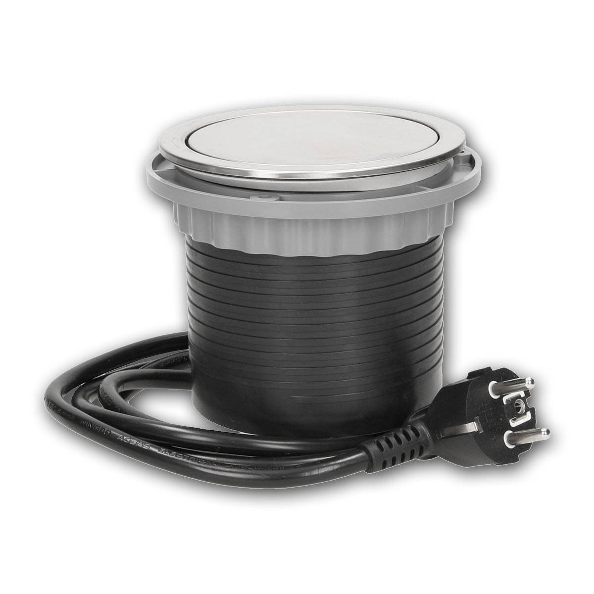 ChiliTec - Tisch-Einbausteckdose versenkbar Edelstahl USB-A&C-1