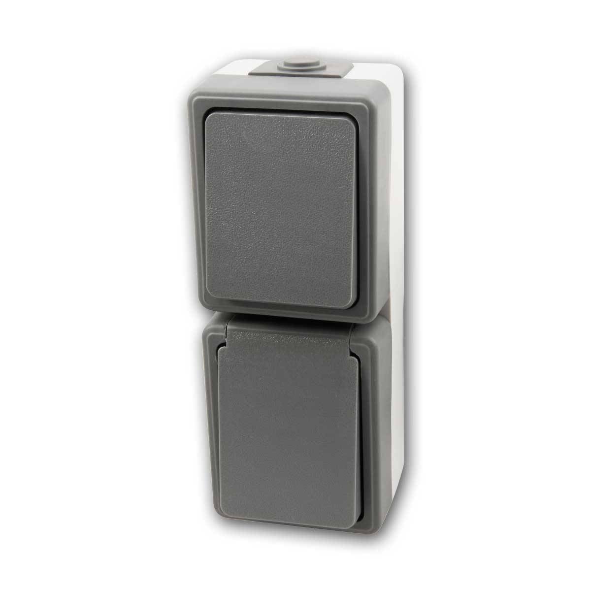McPower - Feuchtraum Kombi-Dose "SECURE", 250V, IP44, verti-0