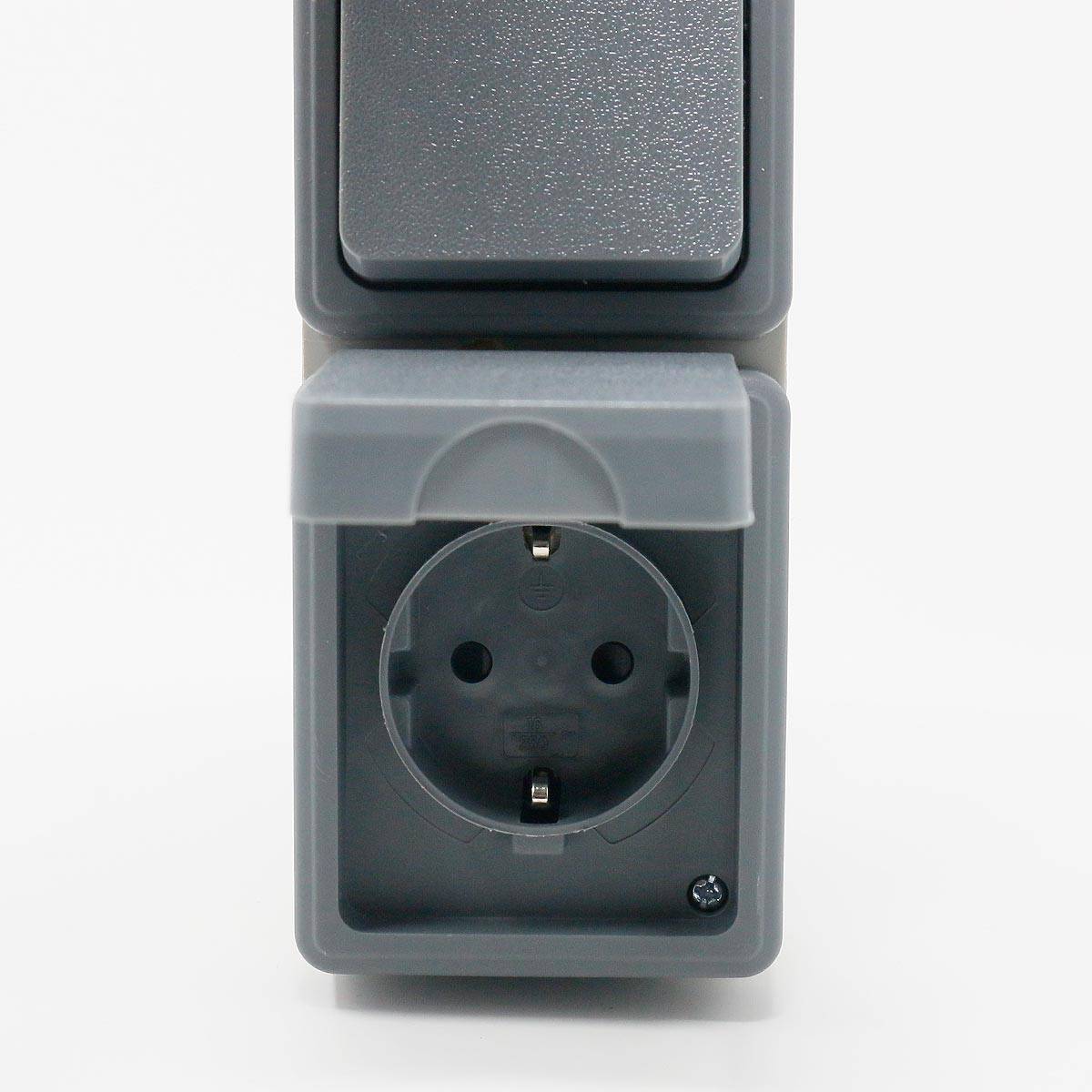 McPower - Feuchtraum Kombi-Dose "SECURE", 250V, IP44, verti-2